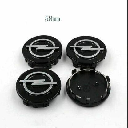 set 4 coprimozzi opel 58mm nero