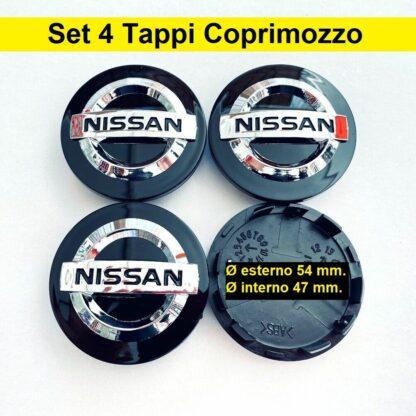 set 4 pezzi nissan 54 mm nero