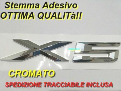 stemma targhetta scritta logo fregio bmw x5 baule posteriore argento lucido